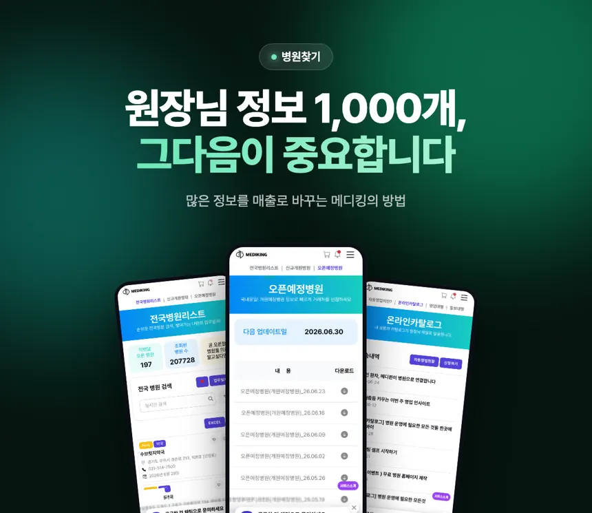 메디킹 — 대량 병원 정보를 정리·활용해 매출로 전환