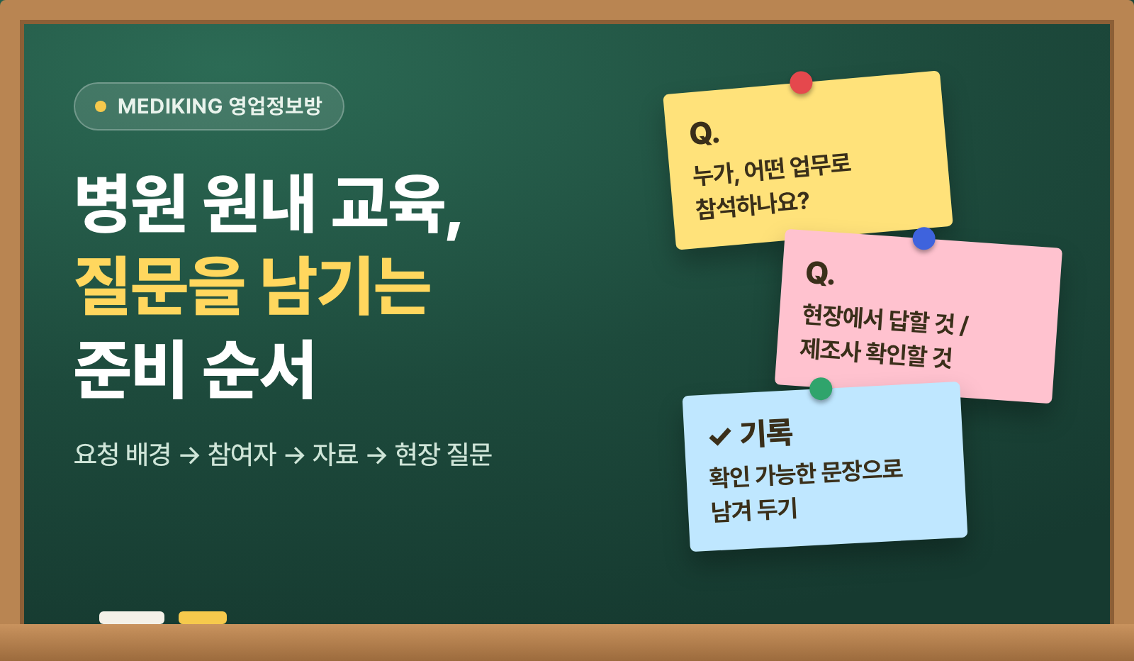 병원 원내 교육, 질문을 남기는 준비 순서